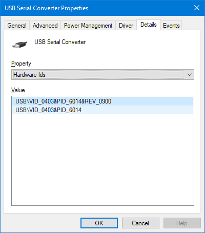 Driver information about the FT232H